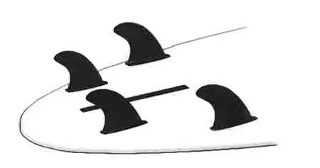 croquis de 4 ailerons de paddle